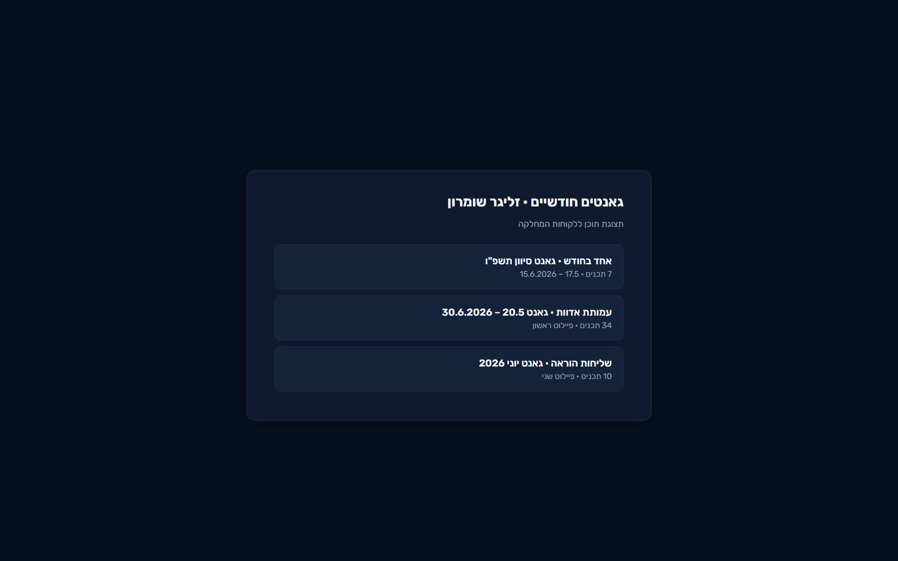 גאנט חודשי